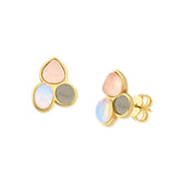 BRINCO DOURADO TRES PEDRAS DIFERENTES